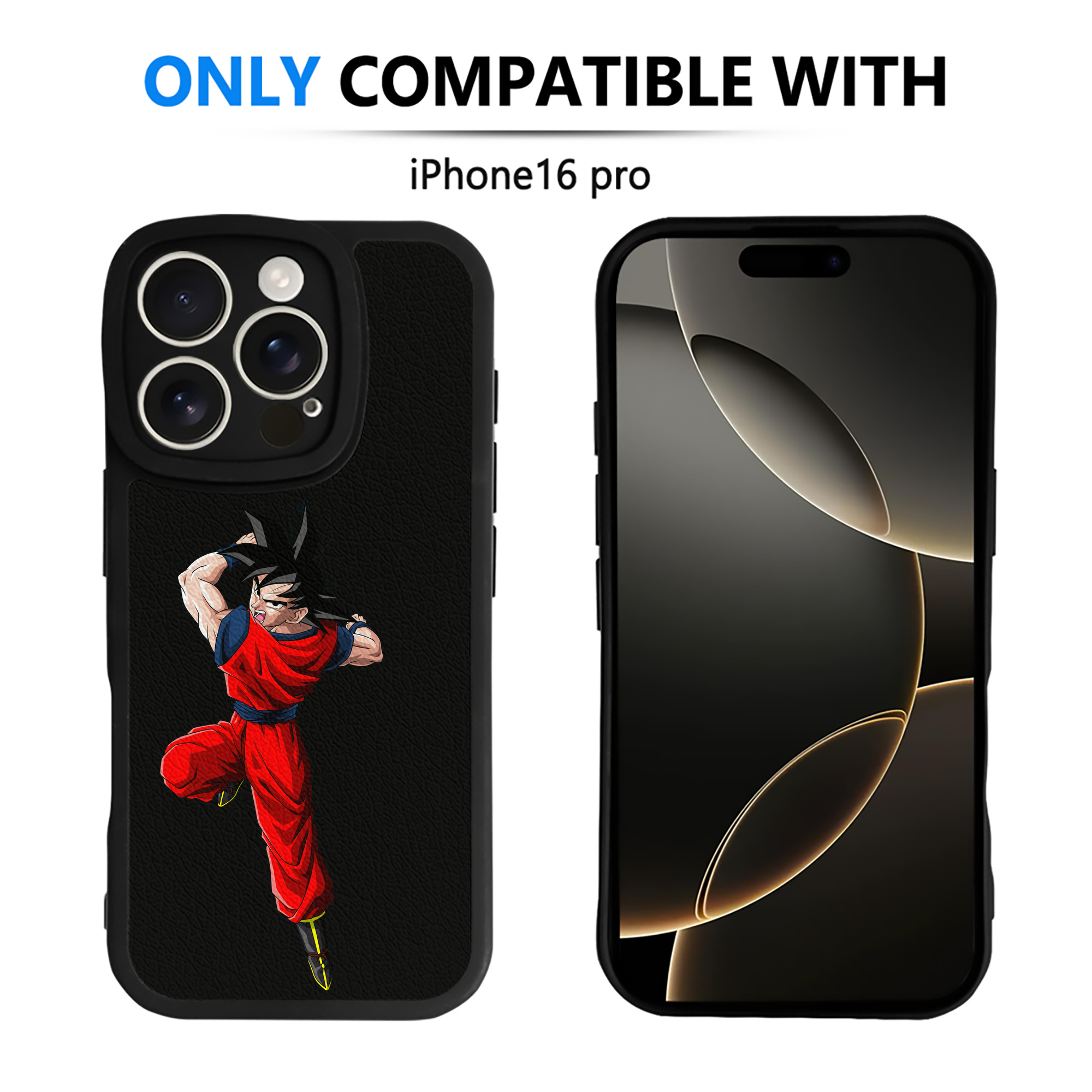 （画像用） ドラゴンボール 孫悟空（そん ごくう）Son Goku カカロット DRAGON BALL Kakarotto 【iPhone 16シリーズ対応】シリコンスマホケース（レザー調） 材質：シリコン